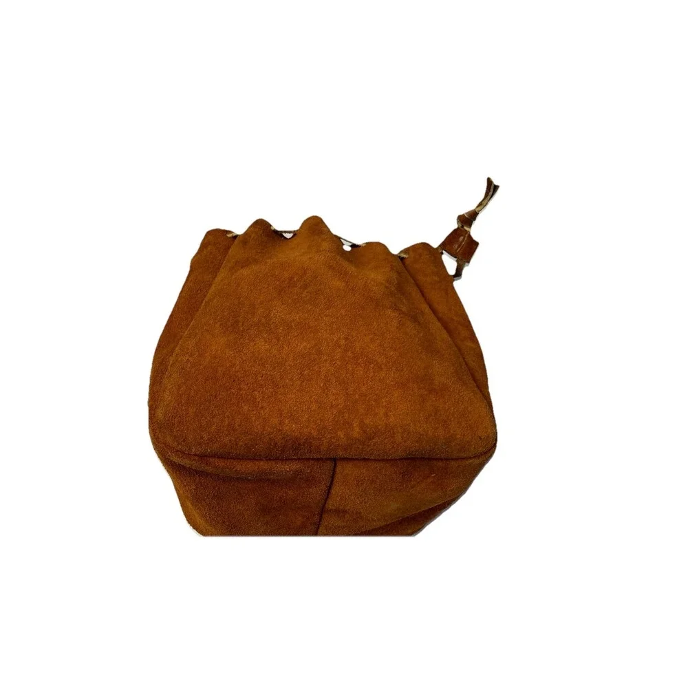 Vintage Leather Shell Ammunition Drawstring Pouch Bag Fishing Reel Case 3j1